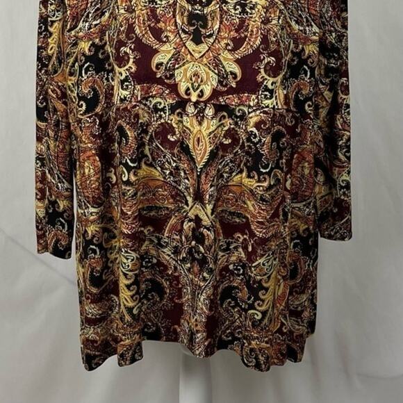 J Jill Paisley Black Brown Boho Forest Fairy Drop Waist Dress NWOT Size L - Picture 8 of 13